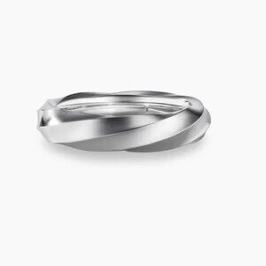 DAVID YURMAN STERLING SILVER 925 SATIN FINISH CABLE EDGE BAND RING